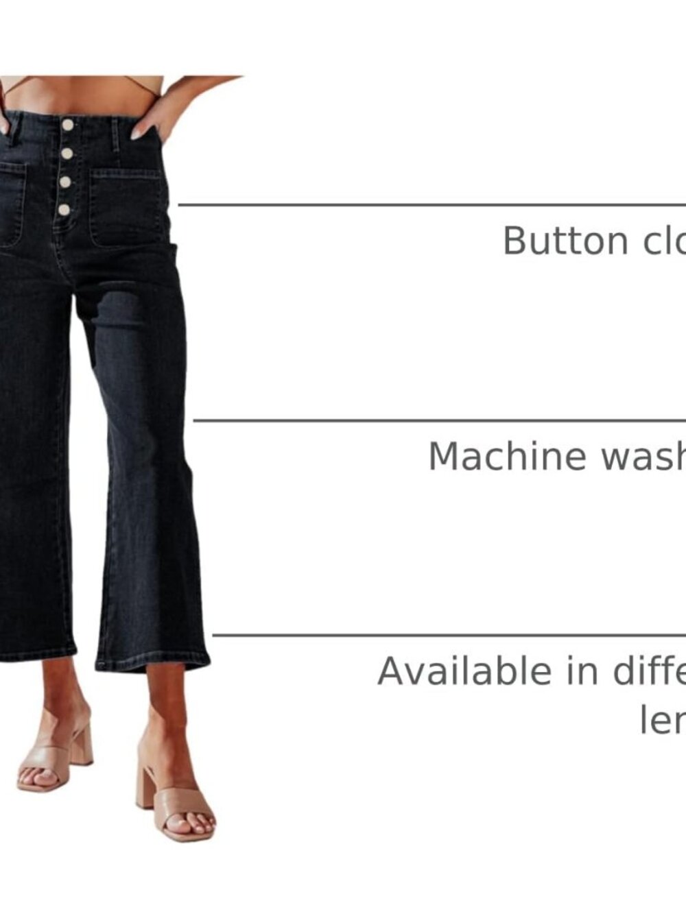 Women's Wide Leg Jeans High Waisted Zimbaplatinum Stretchy Straight Leg Jeans Bu - Picture 4 of 8